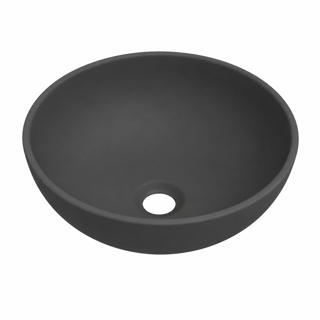 Lavabo rond de salle de bain en céramique gris foncé