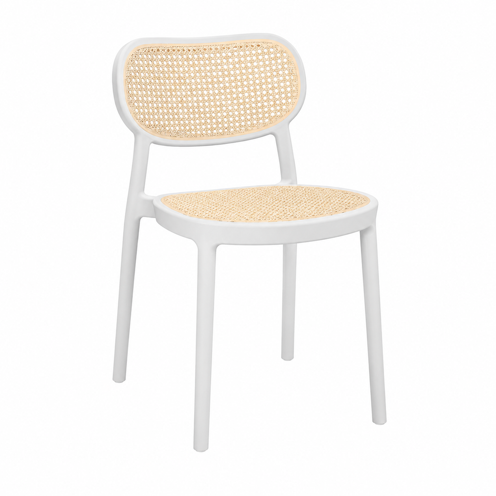 Chaise de salle à manger blanche vintage élégante