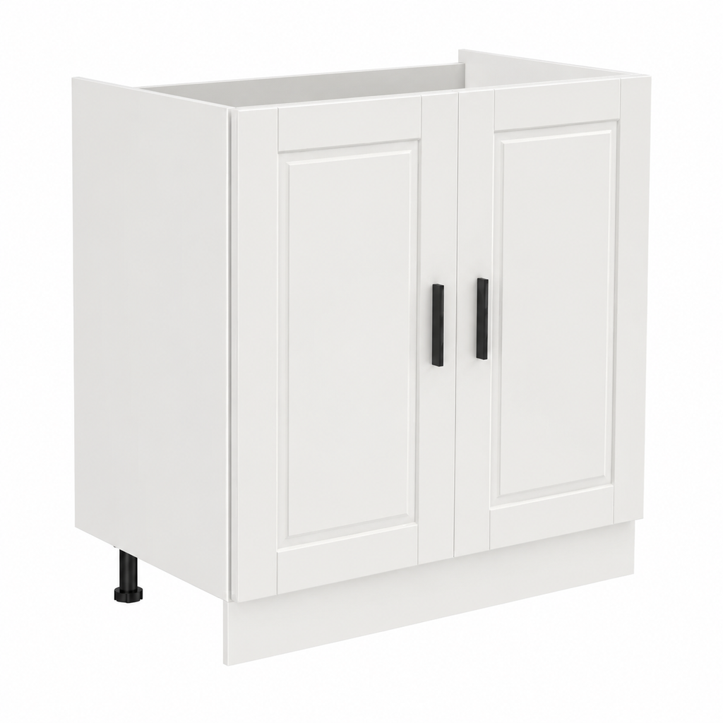 Armoire basse pour évier, finition blanche, 80x46x81,5 cm
