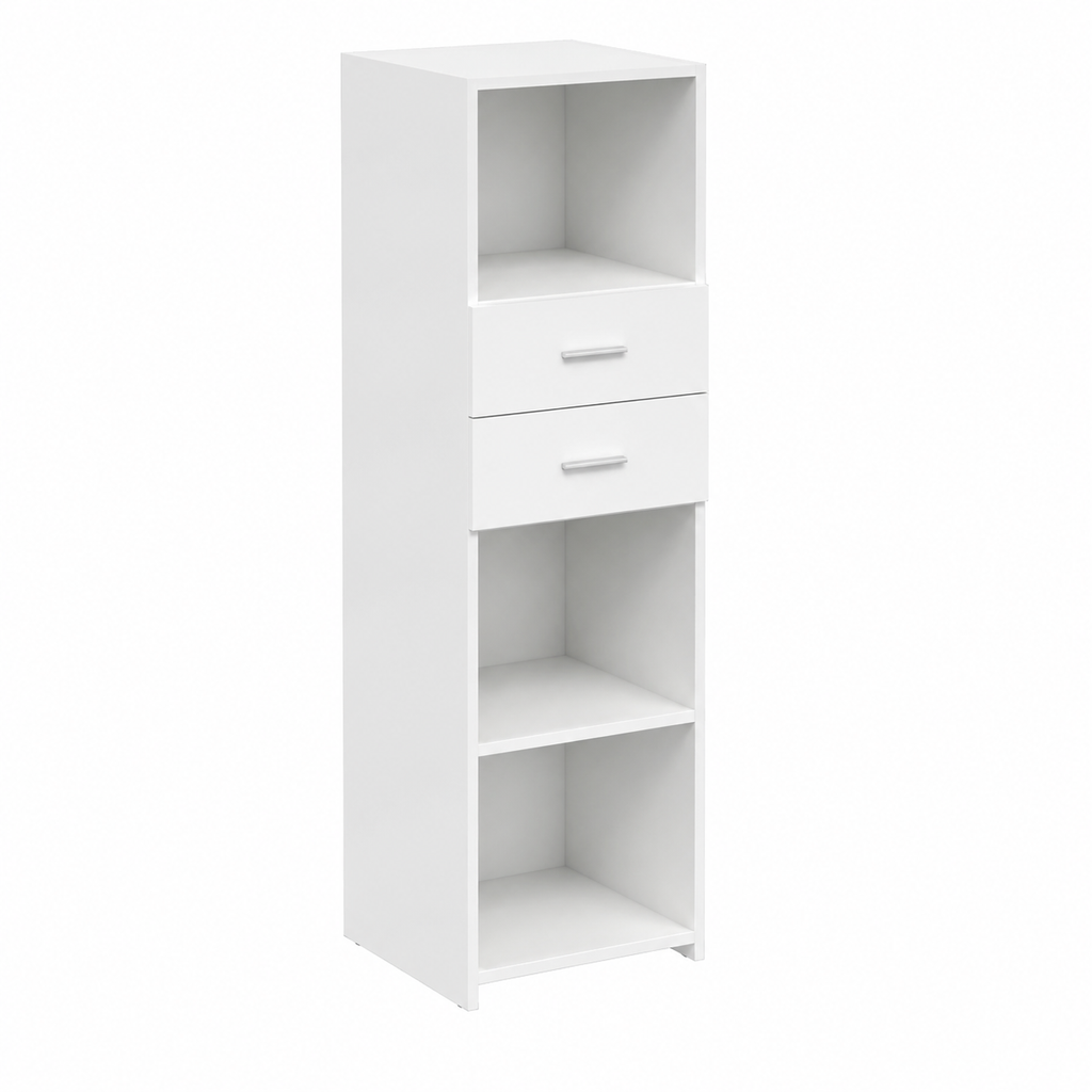 Armoire haute blanche en bois 40x42,5x124 cm