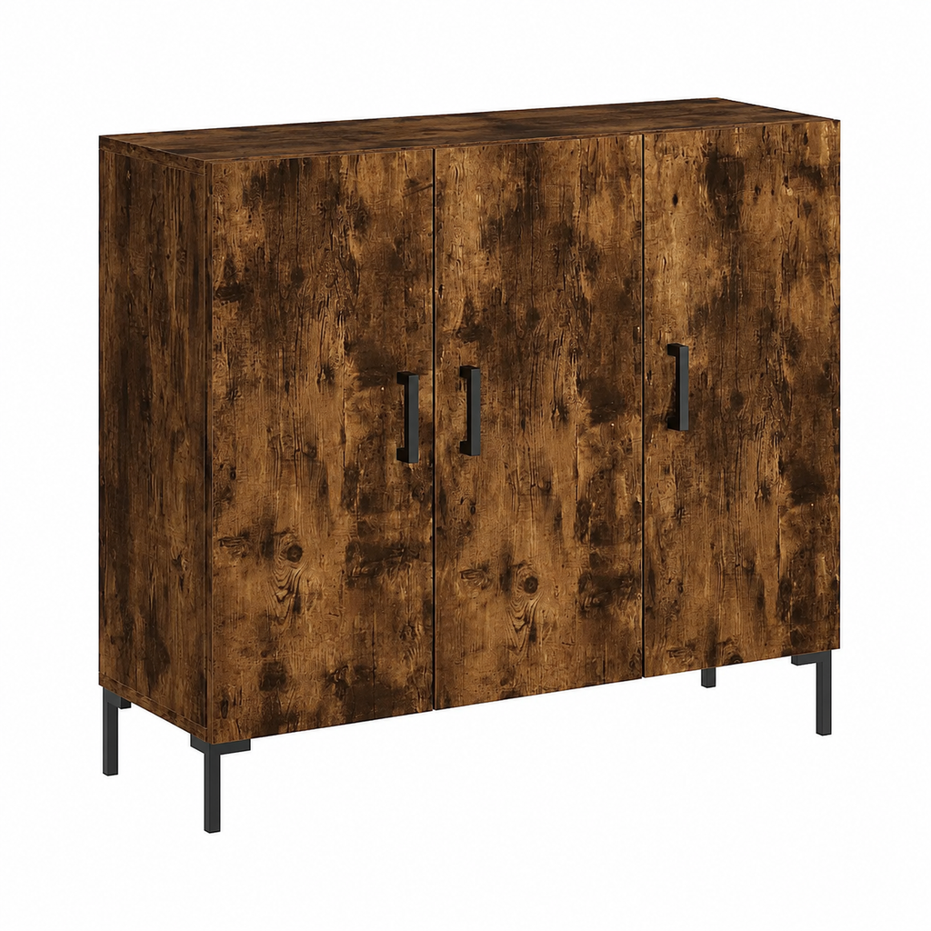 Buffet contemporain en chêne fumé 90x34x80 cm