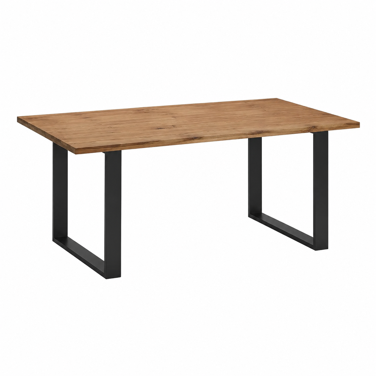 Table rectangulaire en bois d'acacia avec pieds noirs