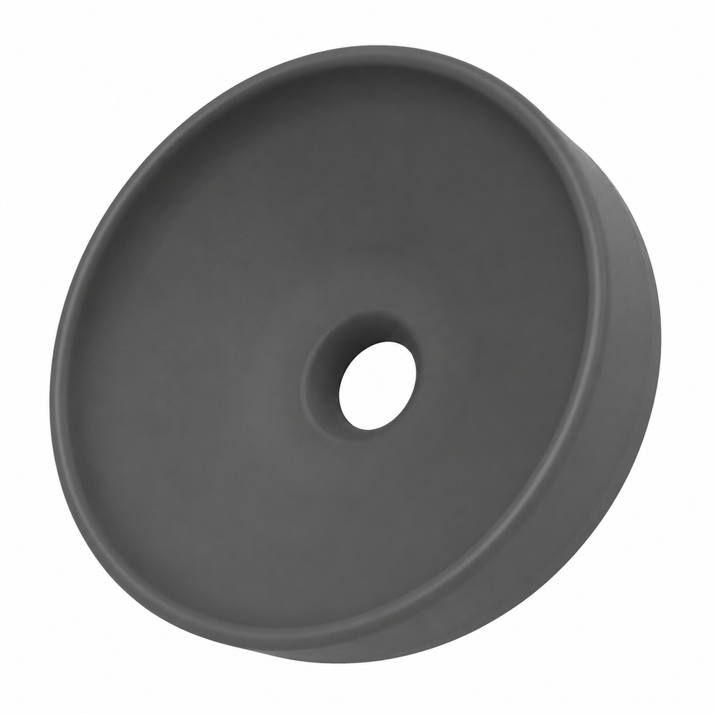 Lavabo rond de salle de bain en céramique gris foncé