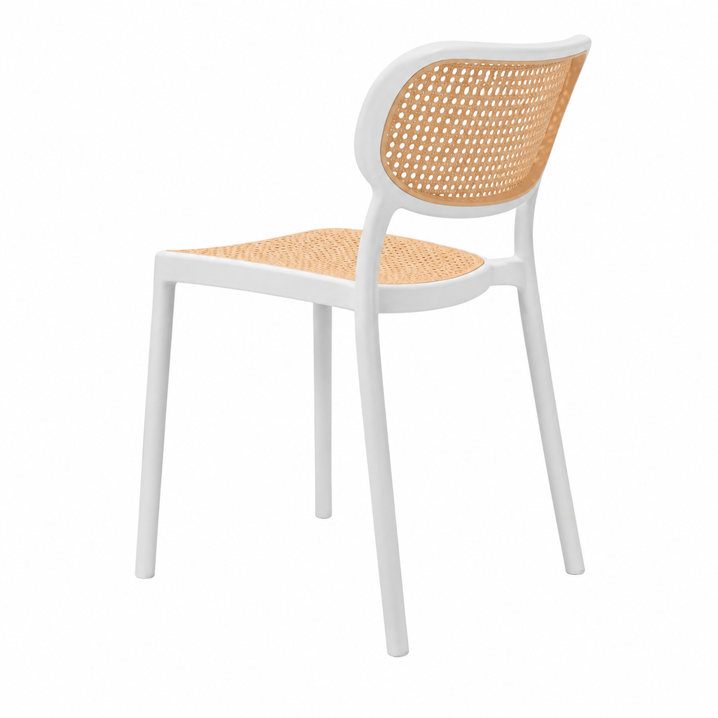 Chaise de salle à manger blanche vintage élégante