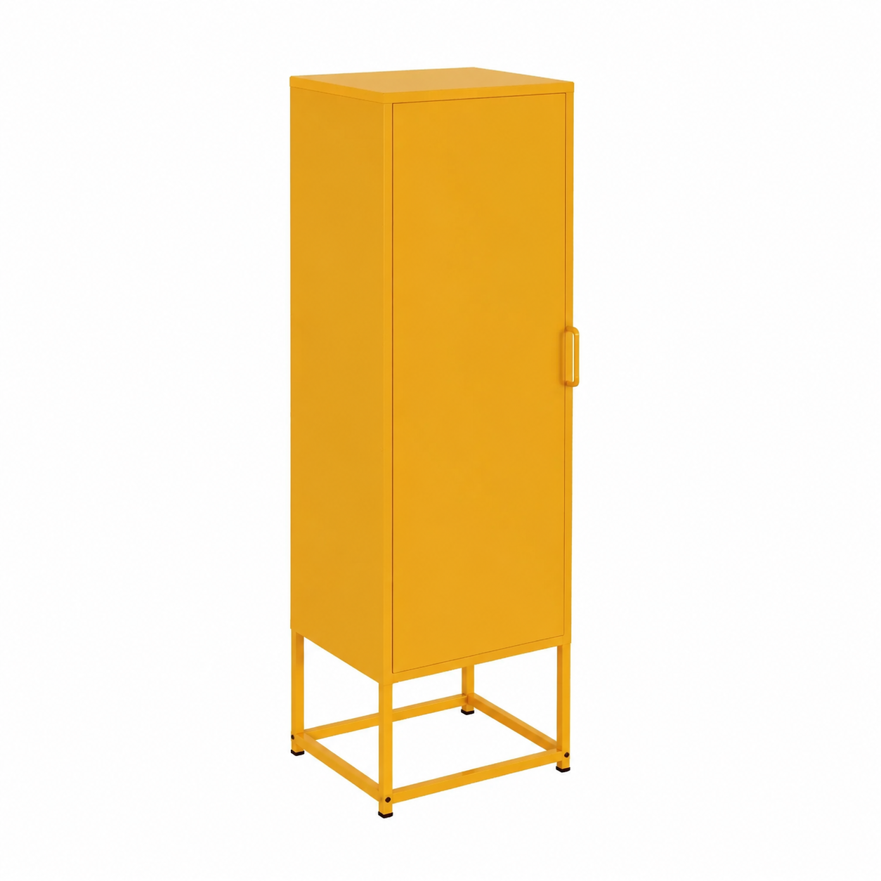 Armoire Commode Jaune avec Étagères, 36 x 39 x 123 cm