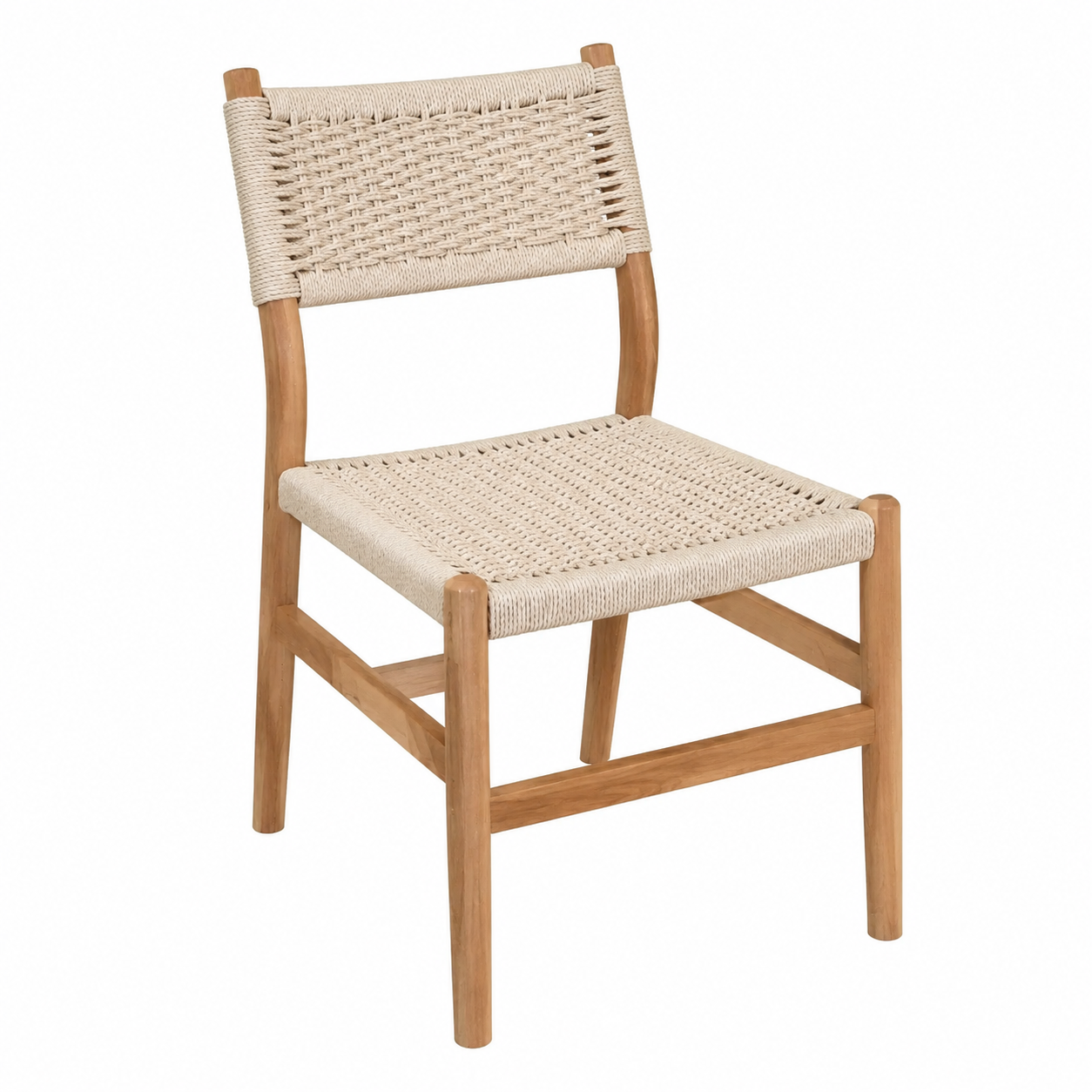 Lot de 2 chaises de salle à manger en bois avec assise tressée
