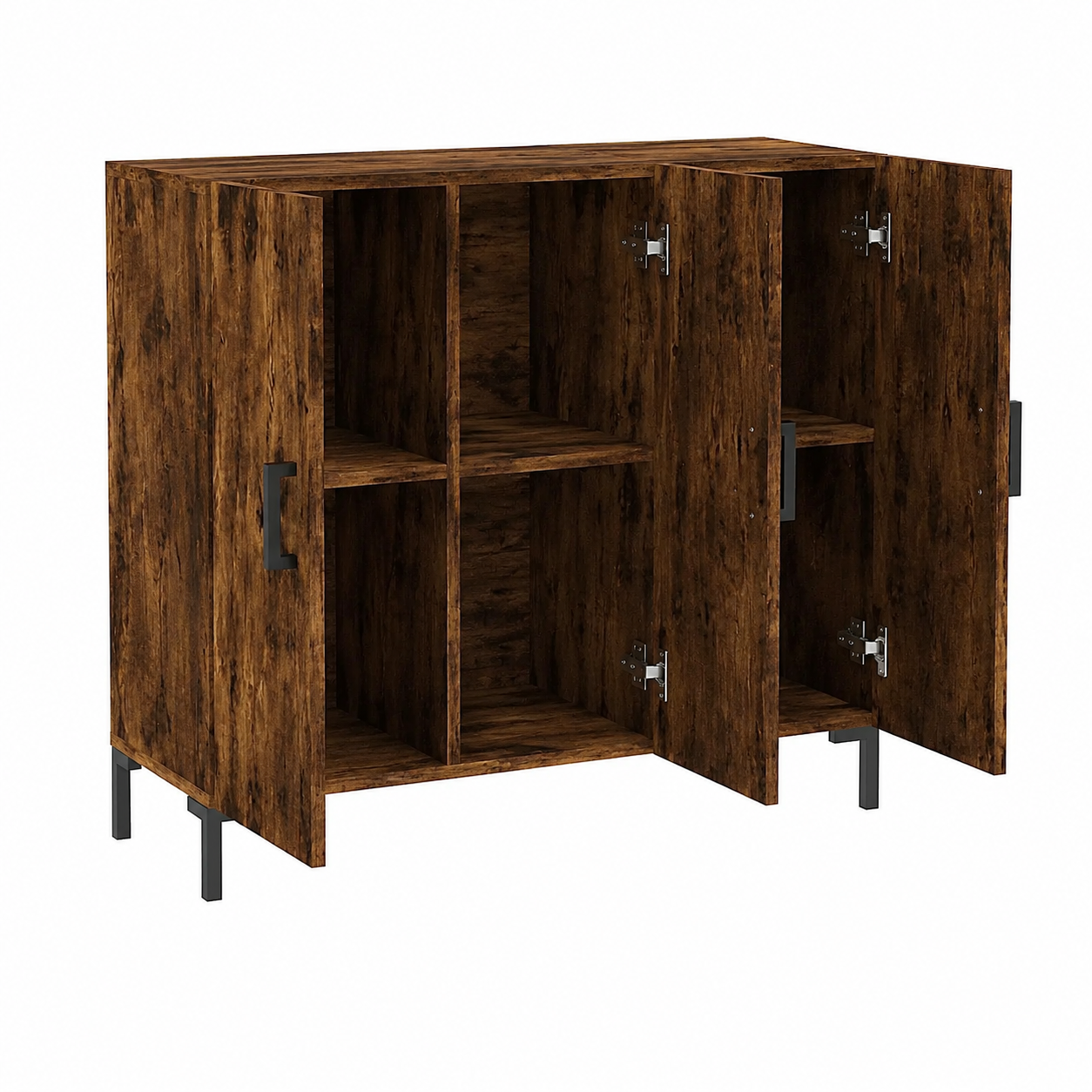 Buffet contemporain en chêne fumé 90x34x80 cm