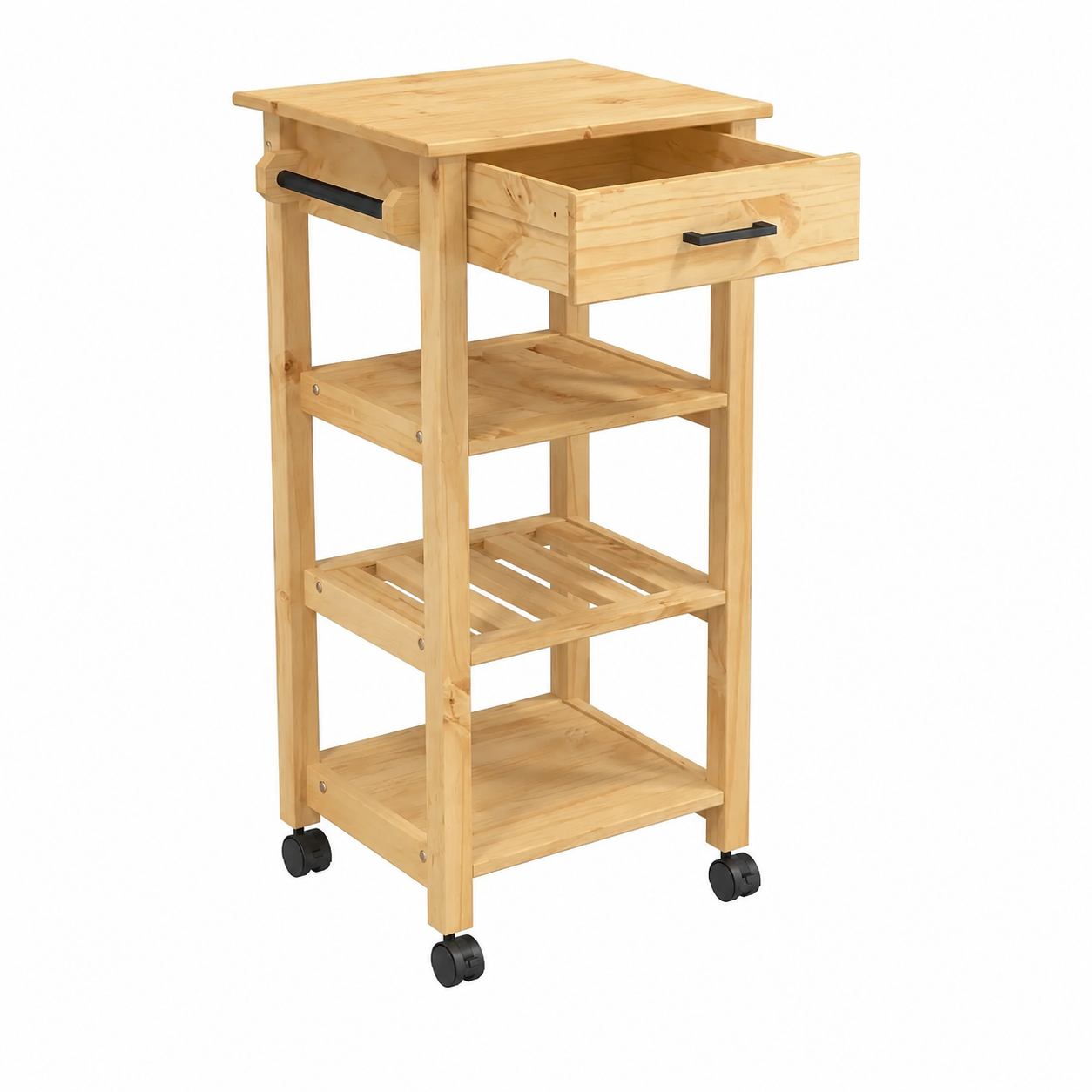 Chariot de cuisine en pin massif 48x40x90