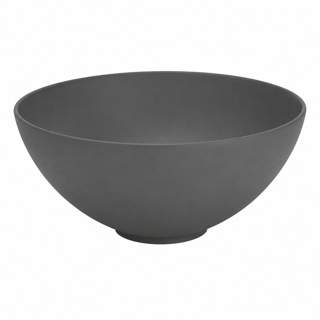 Lavabo rond de salle de bain en céramique gris foncé