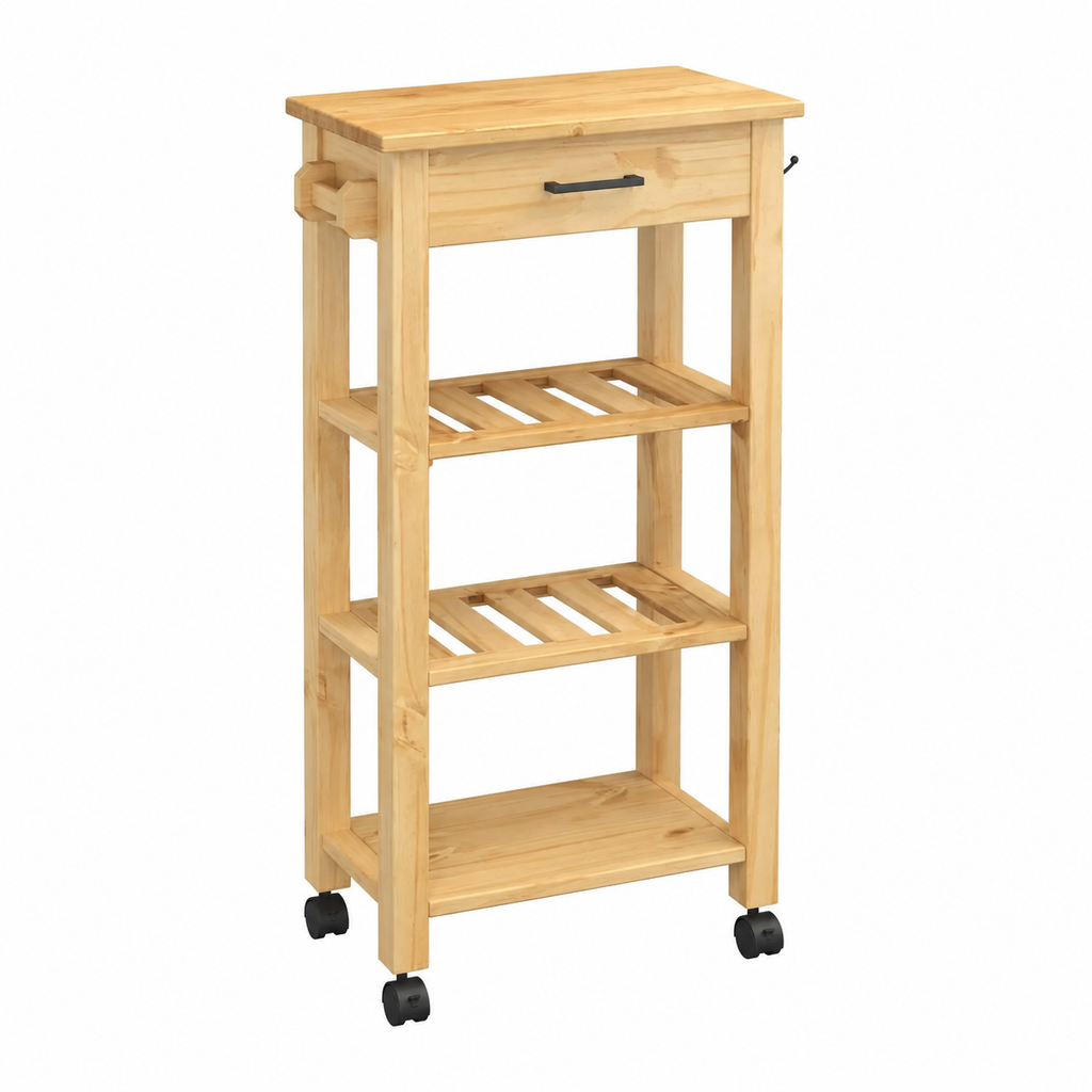 Chariot de cuisine en pin massif 48x40x90