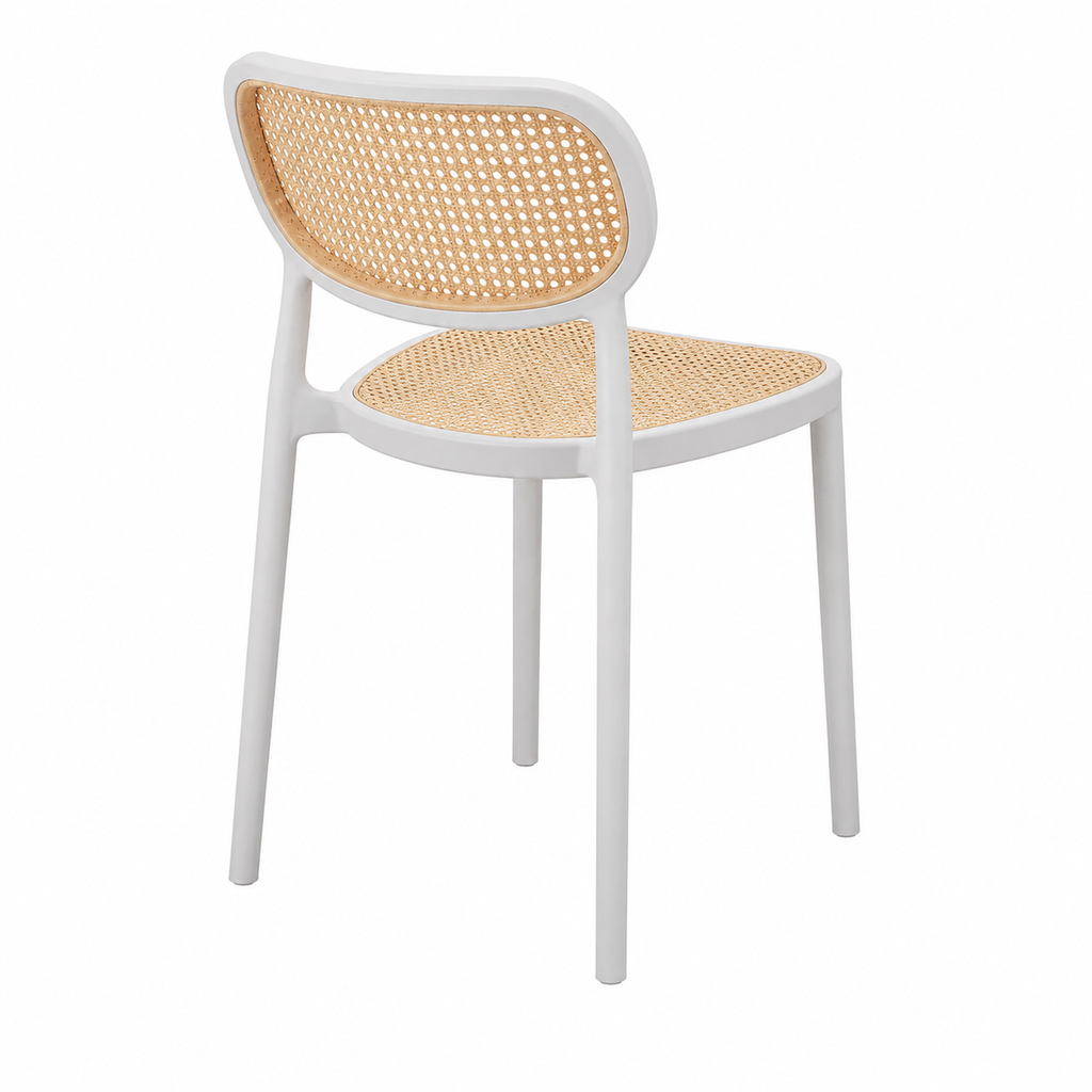 Chaise de salle à manger blanche vintage élégante