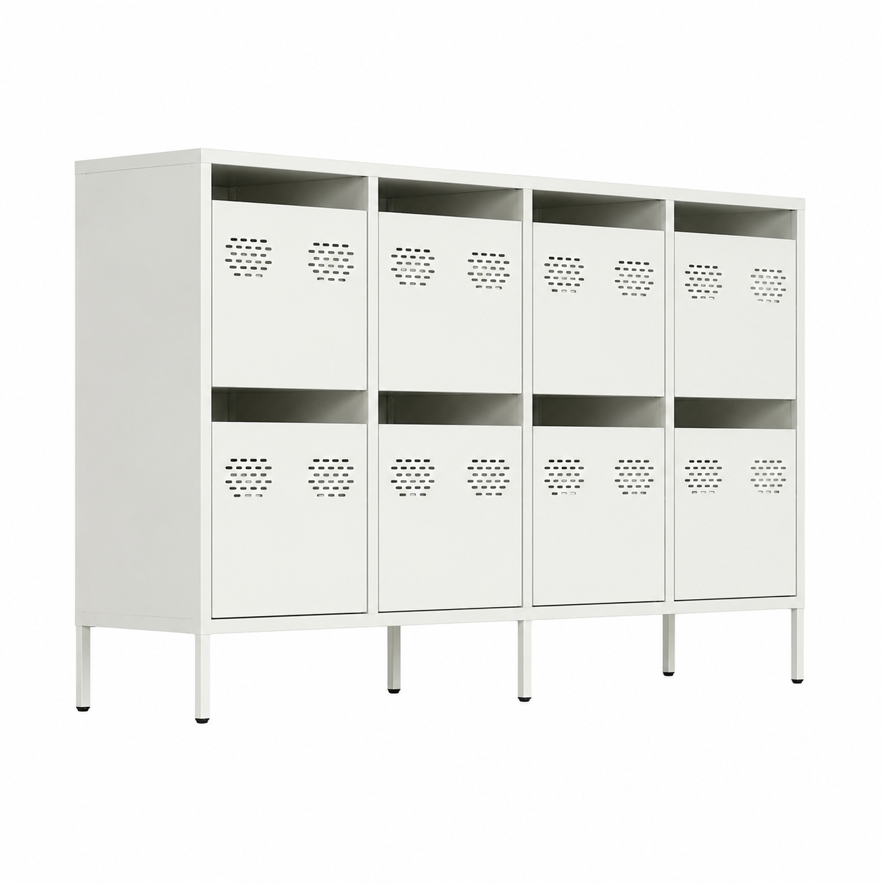 Buffet moderne blanc en acier 135x39x73,5 cm